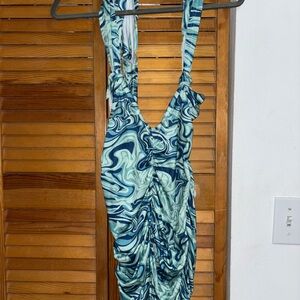 Stylish Blue Swirl Women's Dress